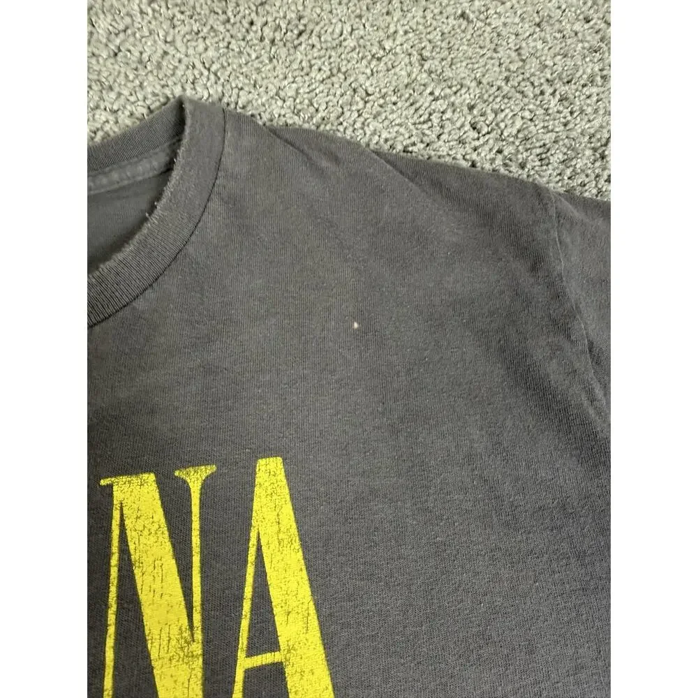 Nirvana Shirt Mens L Gray Smiley Face Graphic Crew Neck Cotton Band Logo Tee